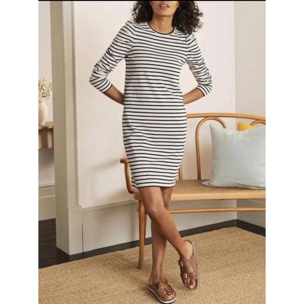 Boden Imogen Breton Dress Striped‎ Cotton Long Sleeve Women’s Sz 10R Nautical